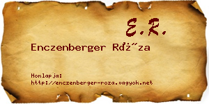 Enczenberger Róza névjegykártya